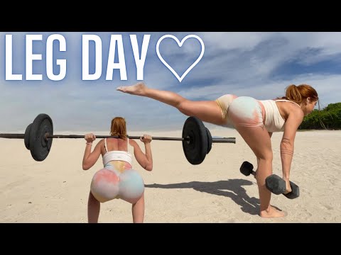 LEG DAY WORKOUT & STRETCH AT MUSCLE BEACH MIAMI !