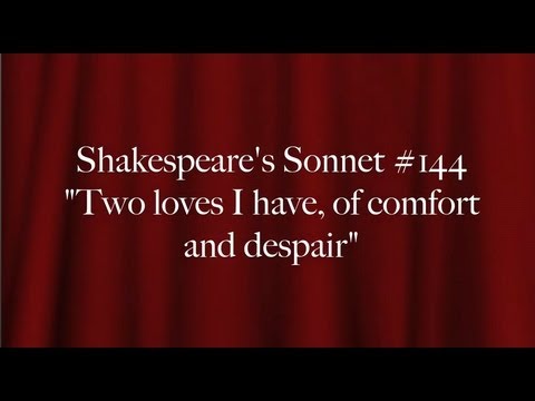 Shakespeare S Sonnet 144 Two Loves I Have Of Comfort And