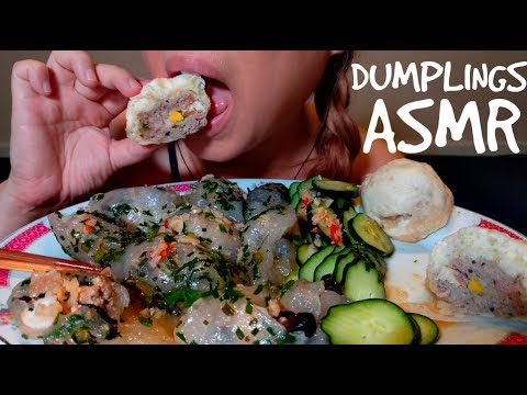 ASMR Tapioca Shrimp DUMPLINGS + Bao Buns *chewy* Bánh Bột Lọc 먹방 *No Talking* suellASMR