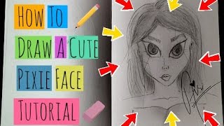 How To Draw A Cute Pixie Face! // My First Video screenshot 2