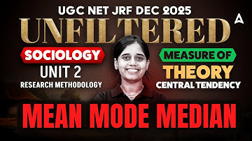 UGC NET Sociology | UGC NET Sociology Unit 2 Research Methodology Measure Of Central By Ritu Ma
