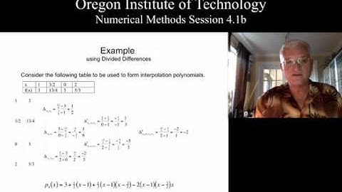 OIT Math 451 session 4.1b part 2: Newton Interpolation   2 of 2