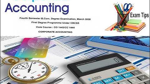 Kerala University B.Com Corporate Accounting Question Paper 2020