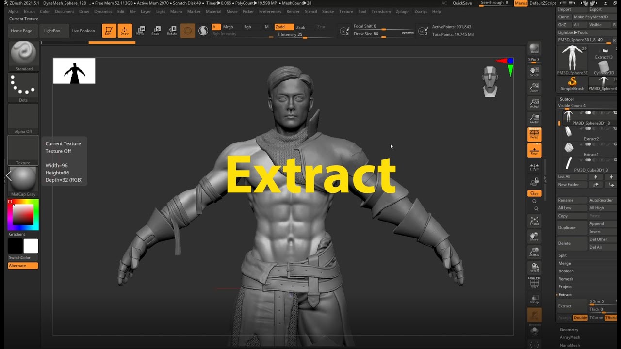 zbrush core extract selection