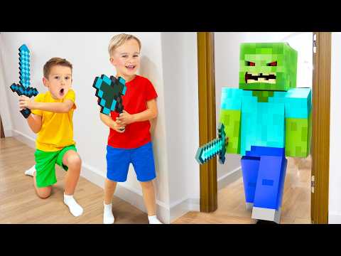 كريس ومايكل يلعبان ماينكرافت في الواقع!