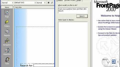 FrontPage Tutorial Using the Contents-2000 & 2002 Microsoft Training Lesson 18.3