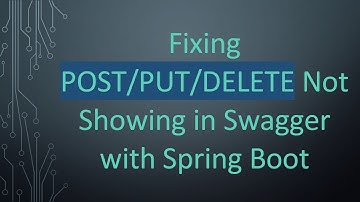 Fixing POST/PUT/DELETE Not Showing in Swagger with Spring Boot