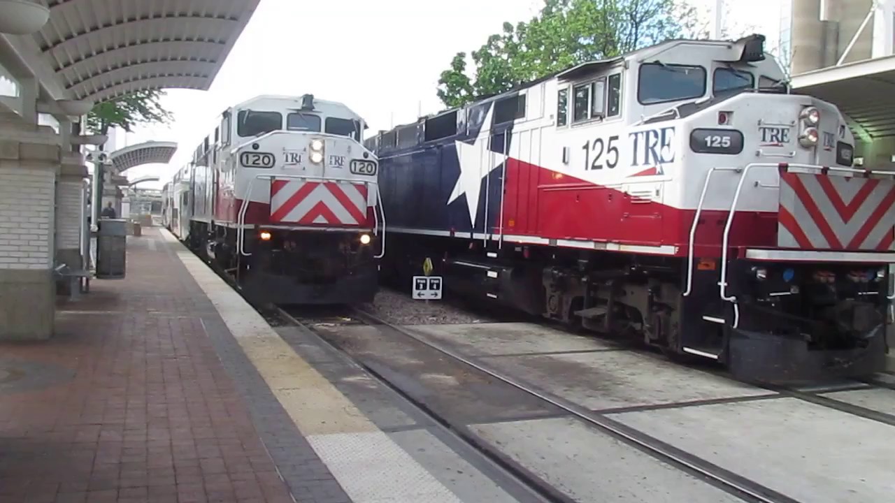TRE Train 2525 Departs Dallas with F59PH 120 and Cab Car 1005 YouTube