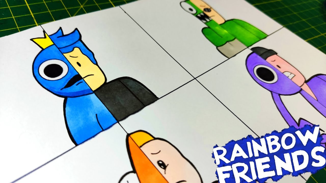 HOW TO DRAW BLUE (Rainbow Friends Paranoid Meme)  Roblox Characters - Easy  Step By Step Drawing 