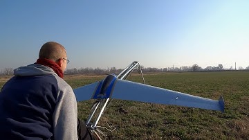 Catapult launch of experimental flying wing UAV
