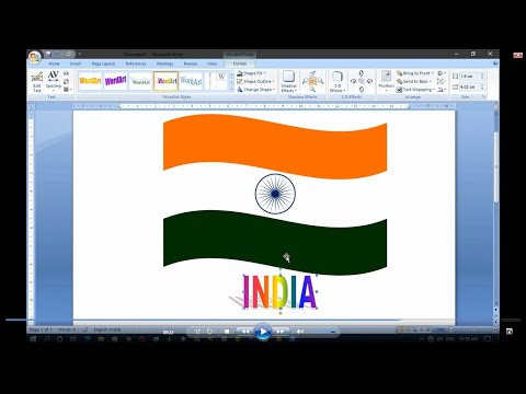 Make Indian Flag using shapes in Ms-Word|| Ms-Word tutorials in Hindi