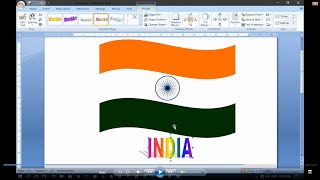 Make Indian Flag using shapes in Ms-Word|| Ms-Word tutorials in Hindi screenshot 3