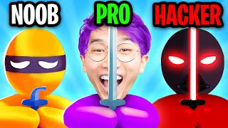 Can We Go NOOB vs PRO vs HACKER In STEALTH MASTER!? (MAX LEVEL HACK!) screenshot 5