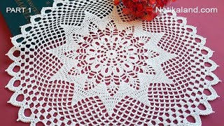 CROCHET How to crochet doily EASY Tutorial Part 1, 1   8 round