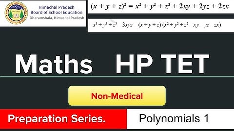 HP TET Maths || Non Medical || Polynomials 1 || Preparation Series