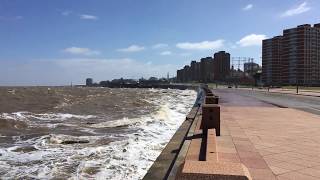 Rambla on a windy day in Montevideo