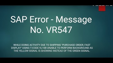 Std. SAP Error || Message no. VR547 A VL10B outbound Delivery to STO ||