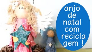 Anjo de natal com reciclagem/DIY Recycled Cristhmas Angel