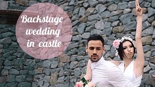 Backstage wedding in  castle