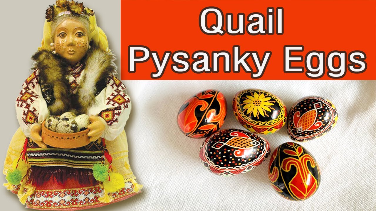 Easter Egg Written on Quail Shell Wax Resist Dyed Style Q17 Quail Pysanka