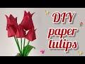 Origami tulip  how to make paper tulip  easy origami tulip  diy tulip flower  no glue 