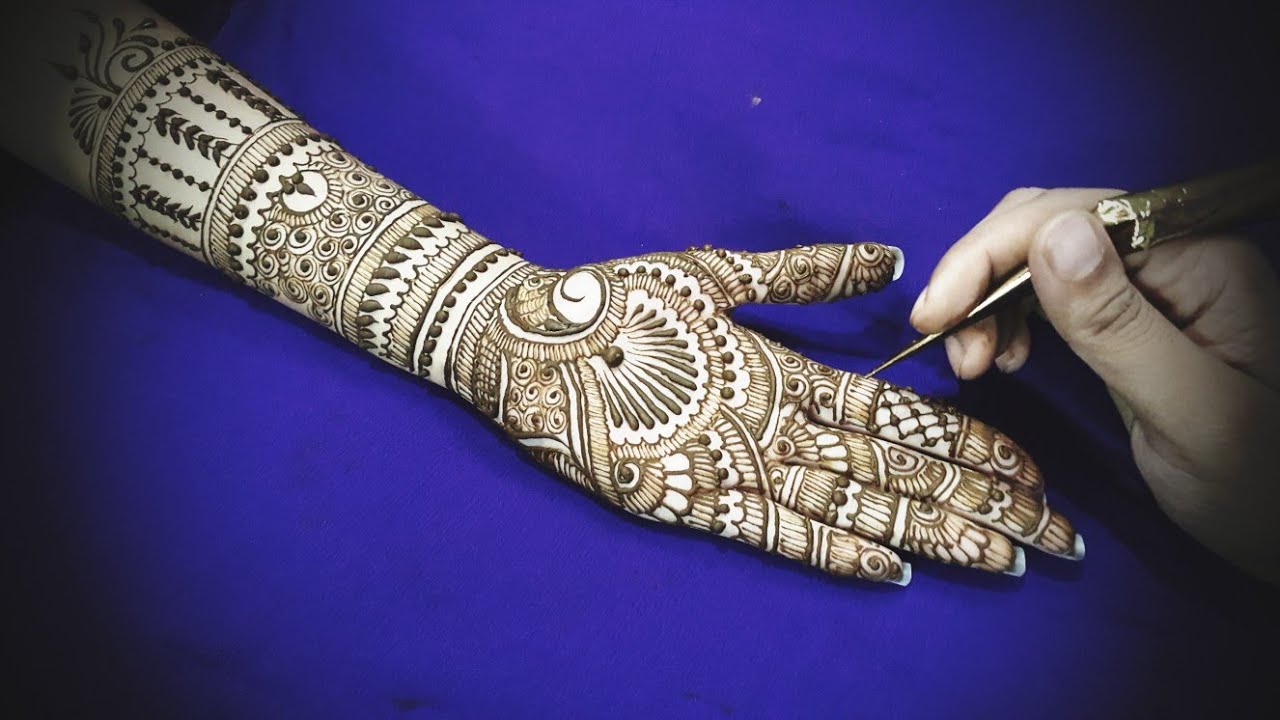 Traditional full hand Bridal henna design  Mehndi design Step by ...
