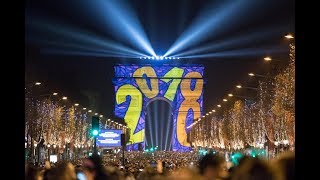 ► Spectacle Du Nouvel An 2018 À Paris (Mapping Vidéo Sur L'arc De Triomphe + Feu D'artifice)