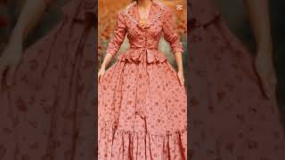 Elegant dress design with beautiful lace and stylish buttons perfect for girls ✨💖