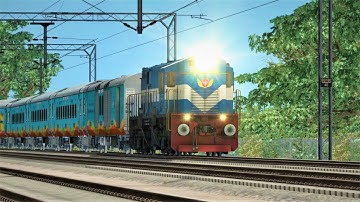 Humsafar Express Train with WDM 3D arriving SadhooGrah Station and Depart