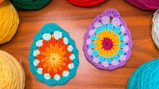 How to Crochet Mandala Egg Coaster 🐰🥚 Crochet Granny Egg Coaster 🐰🥚 🌷 Crochet for Beginners Tutorial