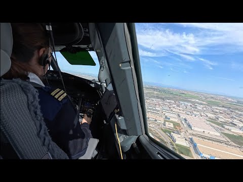 WHAT DOES A PILOT SEES DURING TAKE OFF AND LANDING?? Boeing 737 800 Cockpit View Bucharest To Madrid
