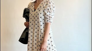 ne Quittez pas / コットンドビーアネモネプリントギャザースリーブ