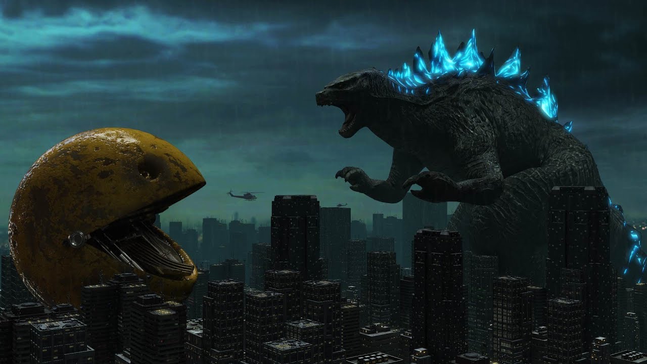 Godzilla vs pac man