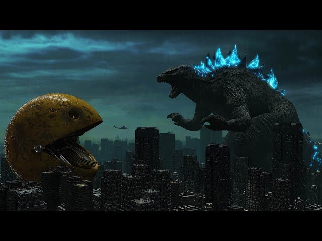 Godzilla Vs Pac-Man class=