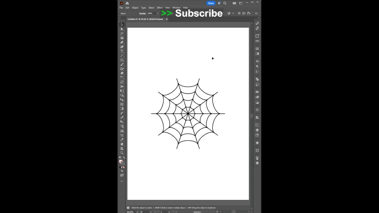 Illustrator 2026 – Draw a Simple Spider Web Like a PRO! 🕸️✨
