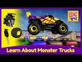 Learn About Monster Trucks and Internal Combustion Engines for Kids | Monster Truck Stunts and More