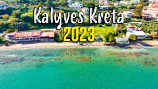Kalyves Crete, 4K Drone video of Kalyves Beach, Gives you an overview, 2023