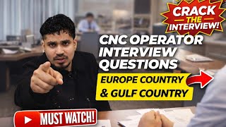 CNC Operator Interview Questions for Europe and Gulf  Country | Hindi Explanation