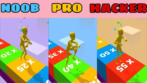 NOOB vs PRO vs HACKER in Skater Stacker ❤️ All Levels Gameplay, NEW Games iOS, Android