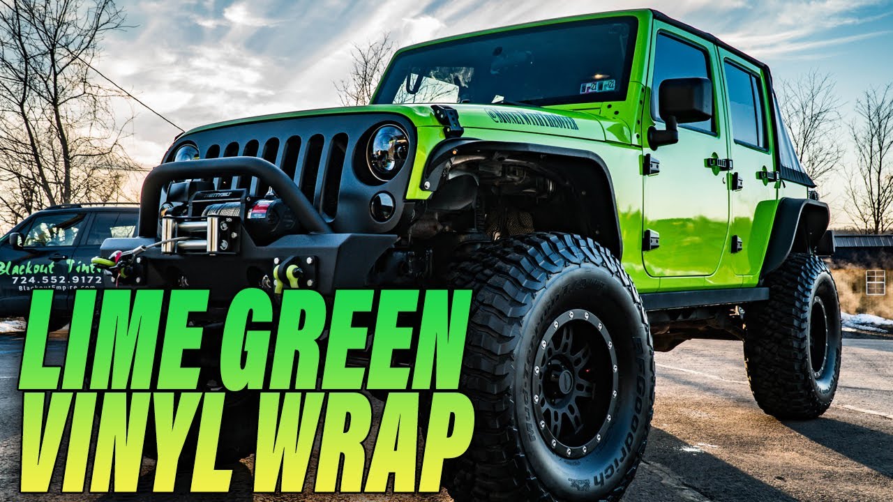 Blackout Tinting Transforms Silver Jeep Wrangler into Lime Green Machine |  GRAPHICS PRO