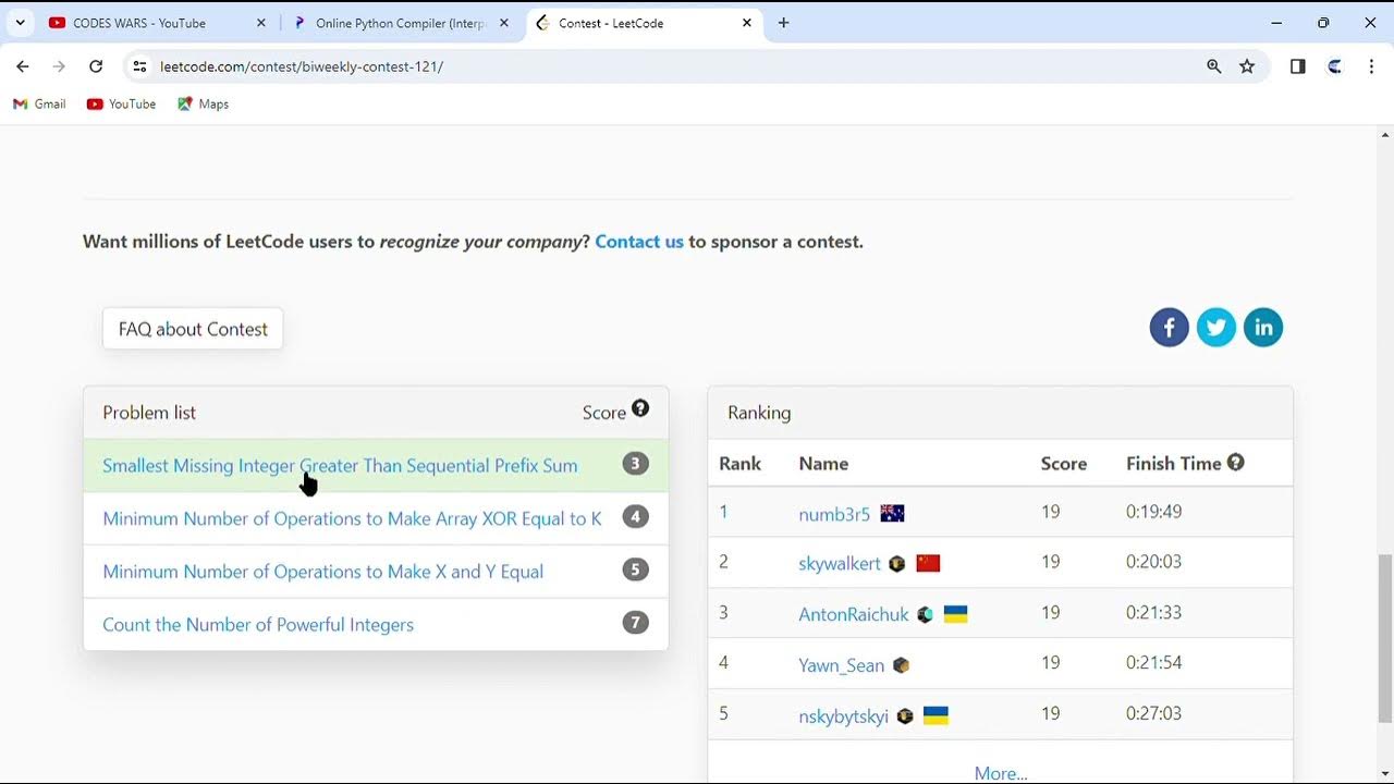 Leetcode biweekly contest 121 all solution youtube