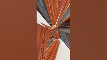 Bộ cửa thép vân gỗ Alux 4 cánh Huỳnh hoa cúc - Phào đại Tân cổ điển