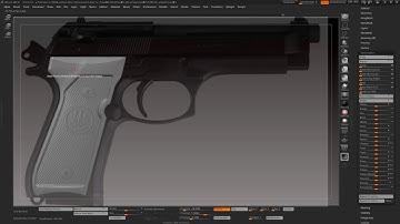 Zbrush hard surface zmodeler Boolean Pistol M9  Part2 X4 lol