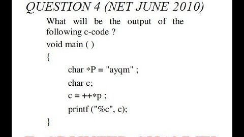 4. C POINTERS - UGC NET J 2010(PART 1)