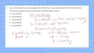 Latihan Soal TKA Matematika SMP: Kupas Tuntas Materi SPLDV (Part 1) Latihan Soal TKA Matematika SMP: Kupas Tuntas Materi SPLDV (Part 1)