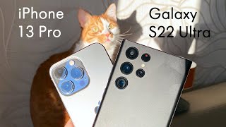 Пример Видео Samsung Galaxy S22 Ultra Vs Iphone 13 Pro