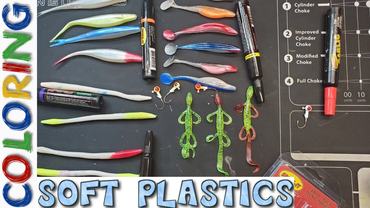 COLORING ! Soft Plastic fishing lures fast easy NO MESS!! 