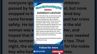 Class 8 English Unit-2 Somebody's Mother Summary just in 30 seconds 🔥