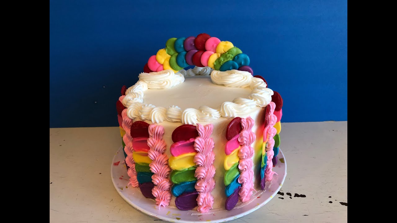 How to Decorate Rainbow Unicorn Cake - YouTube