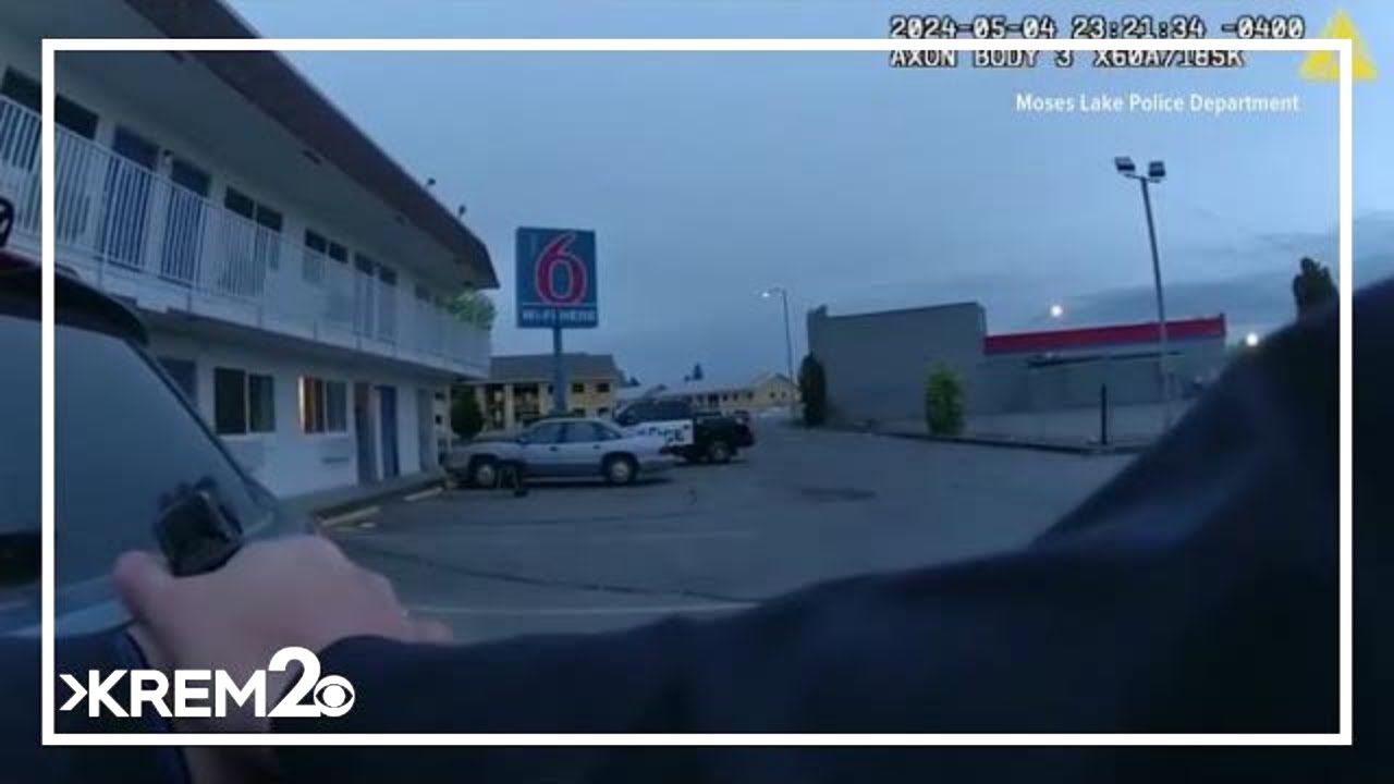 New bodycam shows footage of shootout between Moses Lake police and suspect